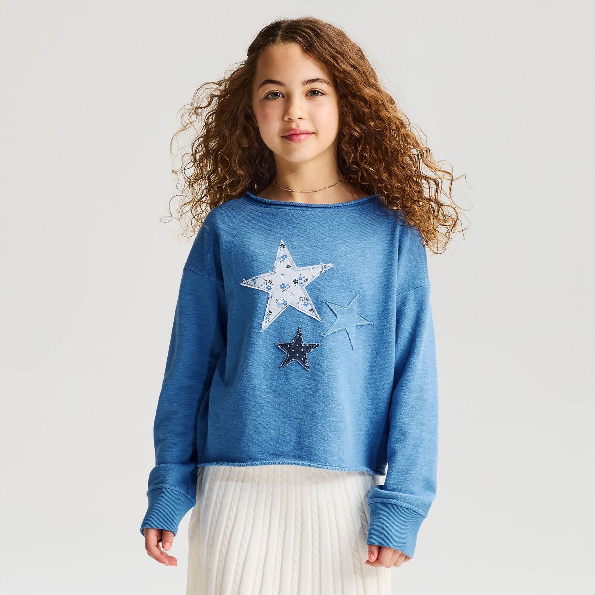 Girls' French Terry Off The Shoulder Graphic Pullover Sweatshirt - Cat & Jack™ - thumbnail 5