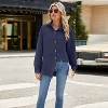 Womens Cotton Button Down Shirts Casual Long Sleeve V Neck Wrinkle Free Dress Shirt Roll Up Loose Plain Blouses Tops - 4 of 4