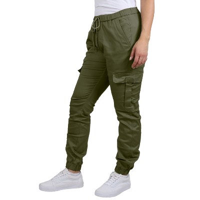Jump Start Women's Loose Fit  Super Flex Stretch Cargo Jogger Pants