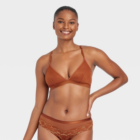 Women's Strappy Mesh Bralette - Auden™ Brown XS