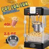 VEVOR Popcorn Maker, 300W Popcorn Popper Machine, 2.5 Oz Kettle Makes 4 QT per Batch, Tabletop Popcorn Maker with PP Door, Includes 2 Scoops, Black - 3 of 4