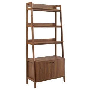 Modway 33" Bookshelf Display Case in Walnut - 1 of 4