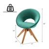 Costway Set of 2 Swivel Accent Chair Modern Velvet Vanity Chair w/ Wood Legs - 3 of 4