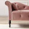 Aijia 60.6" Velvet Chaise Lounge (Left Arm) - Tufted Button & Nailhead Trim Design with Solid Wood Legs & Pillow, 300lb Capacity - 2 of 4