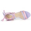 Allegra K Women's Faux Suede Open Toe Color Block Heel Lace Up Sandals - 4 of 4