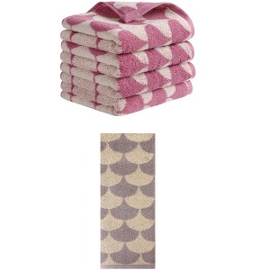 REGALWOVEN 5 Pack Cotton Soft Absorbent Geometric Pattern Hand Towels 13" x 29" - 1 of 4
