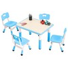 GustoWave Kids Table&Chairs Set (4-Piece) Height Adjustable - 32" Wipe-Clean Craft Table with Anti-Slip Legs & Organizer - 2 of 4