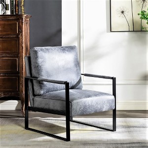 Sapphtopaz Accent Chair with Durable Square Metal Frame Lounge Chair Modern Armchair Living Room Chair Comfy Chair for Living Room - 1 of 4