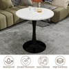 ChicFurnit Coffee Table Round Marble Top Mid Century Modern Style for Living Room or Dining, White, 27.56"*27.56"*28.35" - 4 of 4