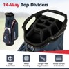 Costway Golf Cart Bag Lightweight & Portable Golf Bag with 14-Way Top 6 Pockets Rain Hood Gray/Navy/Black - 4 of 4