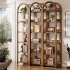 Tribesigns 6-Tier 71" Bookshelf, Wood Arched Bookcase, Open Display Shelf Storage Rack for Living Room, Home Office, Bathroom, Kitchen, Brown - 2 of 4