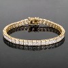 Slickblue Luxury 16.77ct Princess Cut CZ Gold Tennis Bracelet, 7.5-Inch for Women - Classic Wedding/Engagement Jewelry - 3 of 3