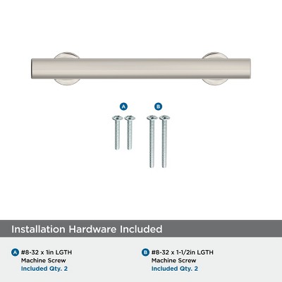 Polished Nickel 3-3/4 Inch Modern Bar Pull