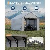 Heavy-Duty Metal Carport for All-Weather Protection. Fits Full-Size Pickups, SUVs, Boats - 3 of 4