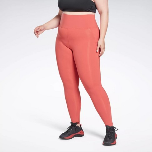 Reebok Lux High-Waisted Tights (Plus Size) Womens Athletic Leggings 1X Black