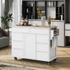NicBex 8 Drawer Rolling Kitchen Island Cart with 1 Cabinet,Kitchen Island on Wheels with Towel Rack and Spice Rack,Island Table for Kitchen - 2 of 4