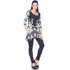 Women's Scoop Neck Printed Yanette Tunic Top - White Mark - 2 of 2