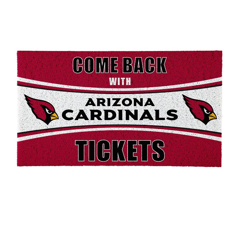 Evergreen Come Back with Tickets Arizona Cardinals 28" x 16" Woven PVC Indoor Outdoor Doormat, 1 of 7