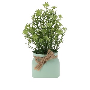 Unique Bargains Artificial Plants Mini Flower Plant Plastic 3.07"x3.07"x7.87" 1 Pc - 1 of 4