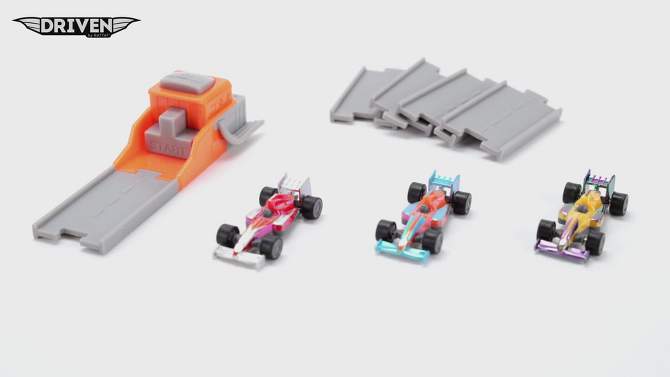 DRIVEN by Battat Pocket Series Race Car Nitro Launcher Formula Racing Set, 2 of 5, play video