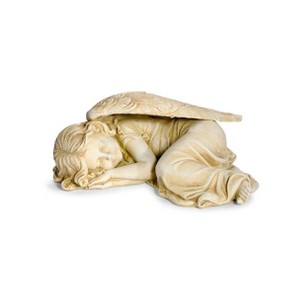 Roman 5.25" Sleeping Angel Outdoor Resin Garden Statue Cream - 1 of 4