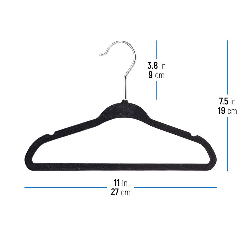OSTO 30 Pack Premium Velvet Hangers for Baby Clothes, Non-Slip, Thin Space-Saving with Notches and 360-Degree Swivel Hook; 11 Inch, 4 of 5