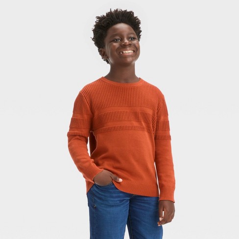 Orange on sale sweater boys