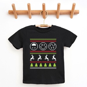 SmileyWorld Ugly Christmas Sweater Pixels - Youth Short Sleeve Graphic T-Shirt - 1 of 4