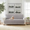 SureFit 68"x75" Alex Quilted Fur Furniture Protector Light Gray: Pet-Friendly Microfiber Sofa Slipcover - 2 of 4