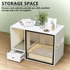 ATJafurn 37.4 " Litter Box with Glass Door Hidden Cat Cabinet, Enclosed Odor-Proof Litter Spatter Cat Toilet, White - 3 of 4