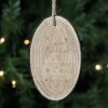 Kurt S. Adler 6” Rustic Woodland Tree Slice Reindeer Christmas Ornament - Ivory - 3 of 3