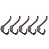 Phiestina Vintage Style Cast Iron Wall Coat Hooks - Brown - 2 of 4