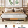 RONSHIN California King Wood Platform Bed Frame, Wood Slat Support No Box Spring Needed, Noise-Free Easy Assembly with Underbed Storage, Walnut - 3 of 4