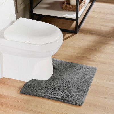 Gray Cotton Reversible Contour Bath Rug 20" x 20"