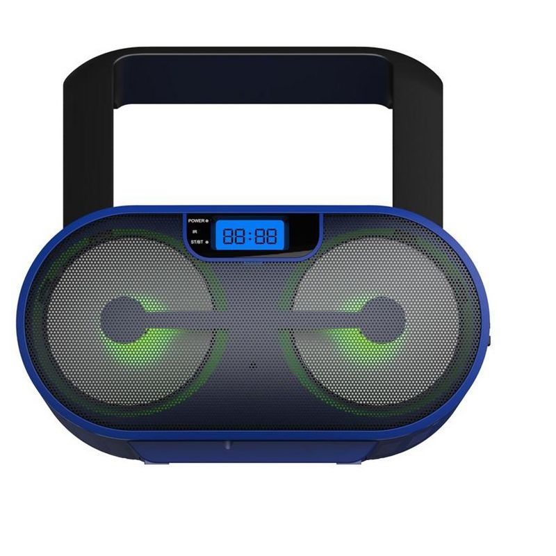 Riptunes MP3, CD, USB, SD, AM/FM Radio Boombox with Bluetooth, Remote Control Included - Blue, 4 of 5