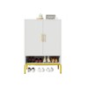 Metal Sideboard Shoes Cabinet, Adjustble Shelf Open Space Steel Locker Display Cabinet for Kitchen Livingroom Bedroom - 3 of 4