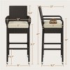 Yaheetech Set of 2 Outdoor PE Rattan Patio Bar Stools with Cushions, Armrests, Footrests for Garden, Deck, Porch - 3 of 4