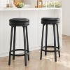 Swivel Bar Stools Set of 2/4, 30" Counter Height Bar Stools with Upholstered PU Leather Cushion Backless Round Kitchen Barstools with Metal Frame - 3 of 4