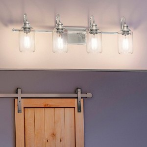 Urban Ambiance Luxury Vintage Bath Light 9.875''H x 32.25''W,  Brushed Nickel Finish,  Hedland Collection, UHP4063 - 1 of 4