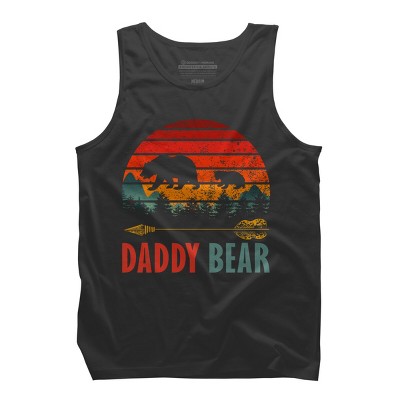 Men's Design By Humans Retro Forest Sunrise Daddy Bear By ZeusSE Tank Top