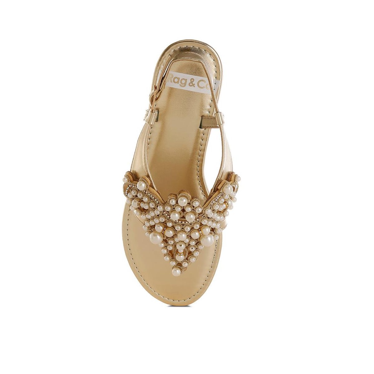 Обувь Rag & Co Womens Opazie Metallic Pearl Embellished Flats 7 — фото 5
