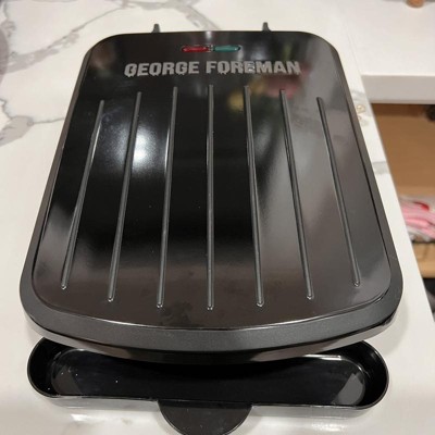 George Foreman GRS040BC 2-Serving Classic Plate Electric Indoor Grill and Panini Press - Black with Copper Plates