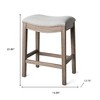 HomeRoots 26" Gray and Oak Fabric and Solid Wood Backless Counter Height Bar Chair - 3 of 4