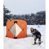 TackView Ice Fishing Insulated Tent, 3-4 Person Shelter Large Pop-Up Portable Hub-Style Ice Fishing Shelter, Blue - 2 of 4
