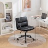 ALEXOUN Armless Swivel Office Desk Chair with Wheels & Back Upholstered - Height Adjustable,Ergonomic Task Chair for Reading Meeting Room,Office - 3 of 4