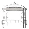 vidaXL Gazebo White and black Fabric (100% polyester), Powder-coated iron - 2 of 4