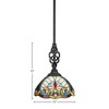 Toltec Lighting Elegante 1 - Light Pendant in  Matte Black with 12" Earth Star Art Glass Shade - 2 of 2