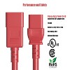 SANOXY 8ft 12 AWG 20A 250V Heavy Duty Power Cord (IEC320 C20 to IEC320 C19), Red - 2 of 4