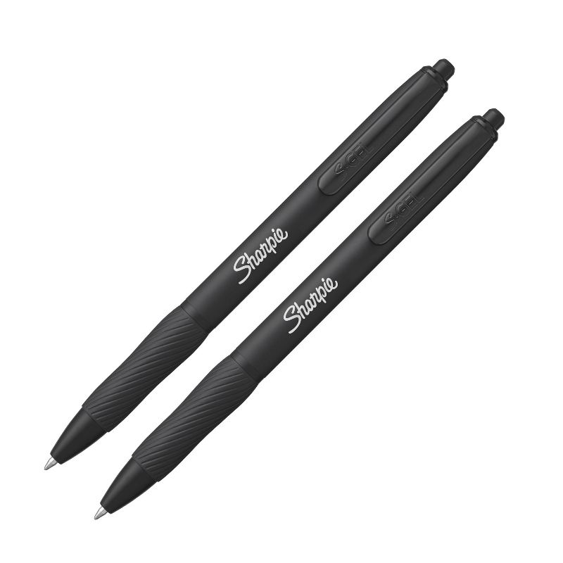 Sharpie S-Gel 2pk Pens Black Metal Barrel 0.7mm Medium Tip Black Ink, 2 of 10