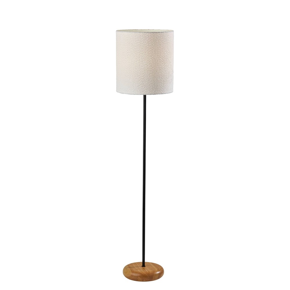 Photos - Floodlight / Street Light Adesso Brielle Floor Lamp Black: Modern Design, ETL Listed, Polyester Shad 